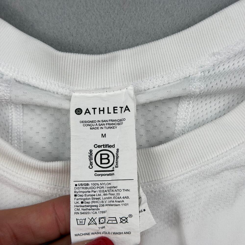 Athleta White Seamless Long Sleeve Active Top Medium - Picture 2 of 5